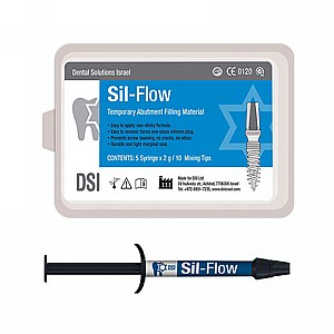 חומר לאיטום שתלים ומבנים סט של 5 מזרקים DSI Sil-Flow Temporary Filling Material חומר לאיטום שתלים ומבנים סט של 5 מזרקים DSI Sil-Flow Temporary Filling Material